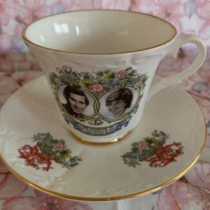 Vintage Lady Diana and Prince Charles Fine Bone China Cup Saucer